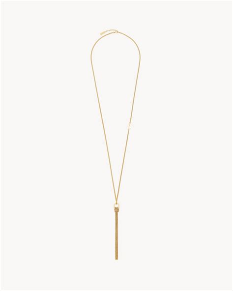 ysl cassandre tassel size|Saint Laurent YSL Cassandre Tassel Necklace .